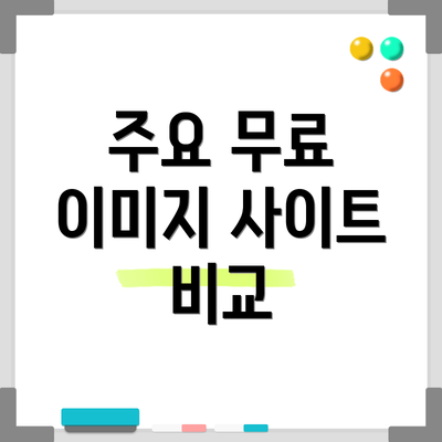 주요 무료 이미지 사이트 비교