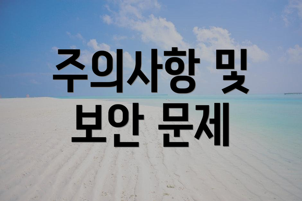 주의사항 및 보안 문제