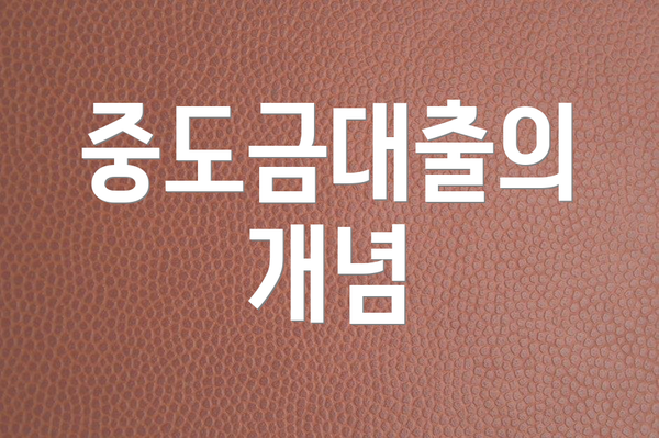 중도금대출의 개념