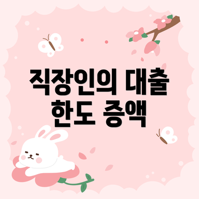 직장인의 대출 한도 증액