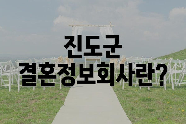 진도군 결혼정보회사란?