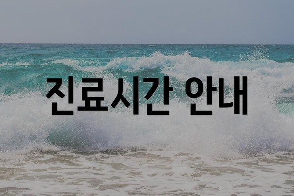 진료시간 안내