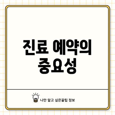 진료 예약의 중요성