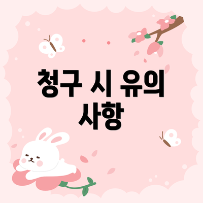 청구 시 유의 사항