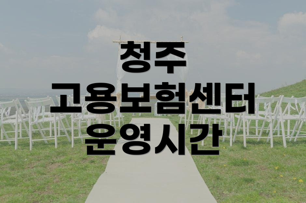 청주 고용보험센터 운영시간