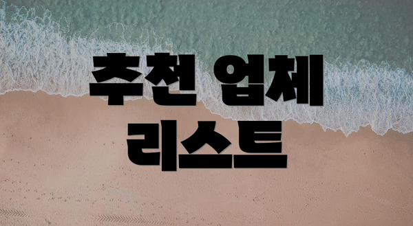 추천 업체 리스트