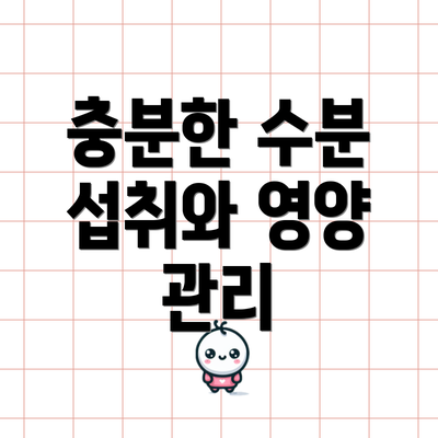 충분한 수분 섭취와 영양 관리