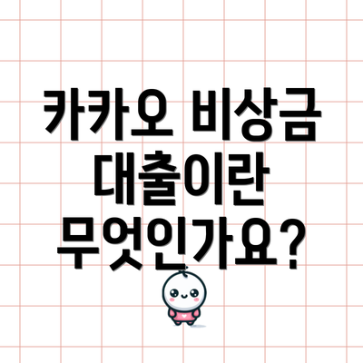 카카오 비상금 대출이란 무엇인가요?
