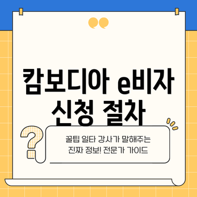 캄보디아 e비자 신청 절차