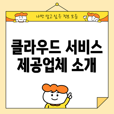 클라우드 서비스 제공업체 소개