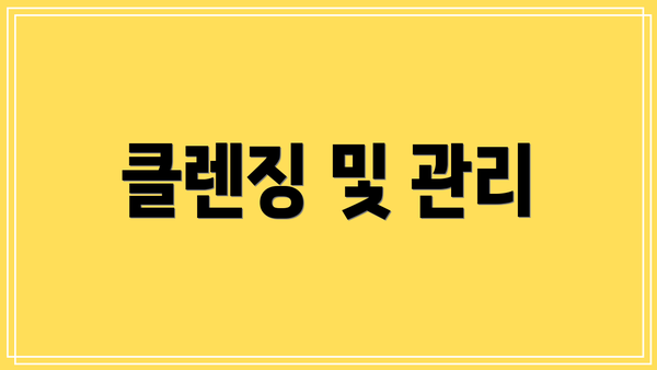 클렌징 및 관리