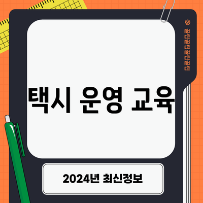 택시 운영 교육