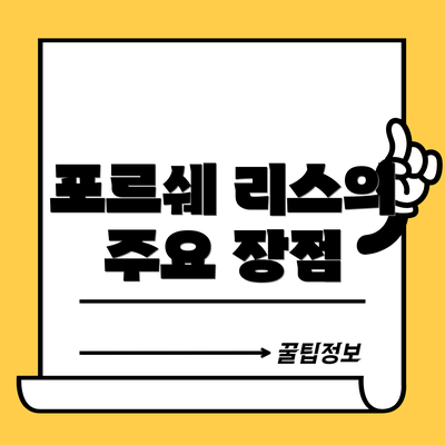 포르쉐 리스의 주요 장점