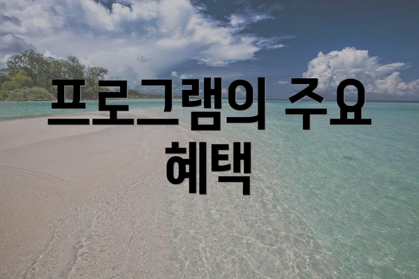 프로그램의 주요 혜택