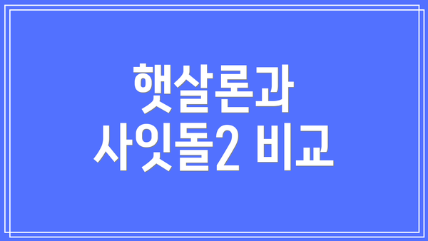 햇살론과 사잇돌2 비교