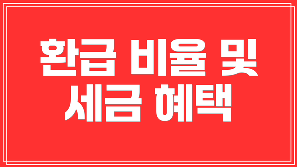 환급 비율 및 세금 혜택