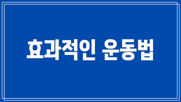 효과적인 운동법