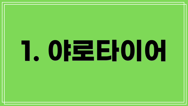 1. 야로타이어