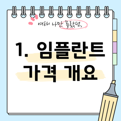1. 임플란트 가격 개요