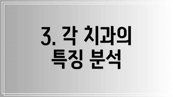 3. 각 치과의 특징 분석