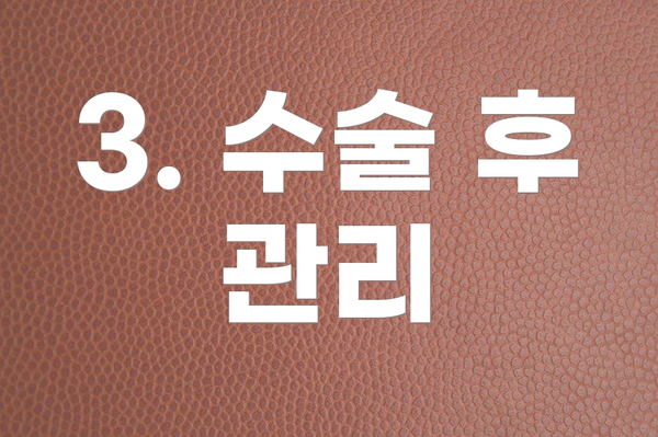 3. 수술 후 관리