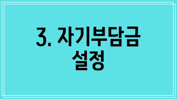 3. 자기부담금 설정