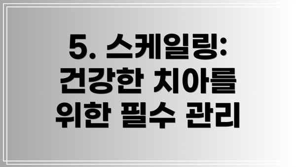 5. 스케일링: 건강한 치아를 위한 필수 관리